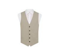 Dobell Mens Stone Sharkskin Waistcoat Slim Fit-S (34-36in)
