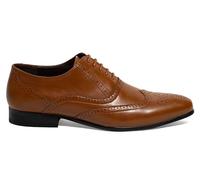 Dobell Mens Tan Oxford Brogue Shoes-6