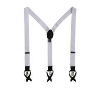 Dobell Mens White Braces 2-in-1 Y-Shape Back - 35mm