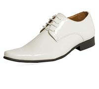 Dobell Mens White Dress Shoes Patent Contemporary Style Laced-11