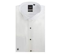 Dobell Mens White Marcella Evening Dress Shirt Slim Fit Wing Collar Stud Button Front-17.5