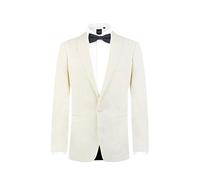 Dobell Mens White Tuxedo Dinner Jacket Regular Fit Notch Lapel One Button-44R
