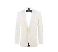 Dobell Mens White Tuxedo Dinner Jacket Slim Fit Peak Lapel One Button-44L