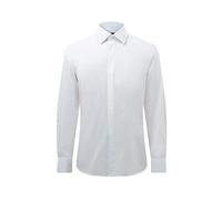 Dobell Mens White Tuxedo Dress Shirt Regular Fit Standard Collar Double Cuff Plain Fly Front-15