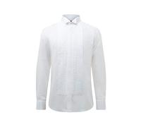 Dobell Mens White Tuxedo Dress Shirt Regular Fit Wing Collar Double Cuff Pleated Fly Front-21