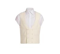 Dobell Mens White Tuxedo Waistcoat Regular Fit Double Breasted 8 Button-S (86-92cm)