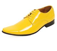 Dobell Mens Yellow Dress Shoes Patent Contemporary Style Laced-7