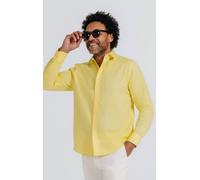 Dobell Men's Yellow Linen Shirt | Size: Large Dobell Yellow L