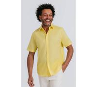 Dobell Men's Yellow Short Sleeve Linen Shirt | Size: Large Dobell Yellow L