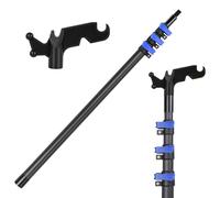 DOBEN Carbon Fiber Extension Pole with Utility Hook for Christmas Light Hanger Tool, 3.5 to 12FT Lightweight Telescopic Pole for Holiday Light Hanging Decor with Universal Thread for Home Birdfeeders