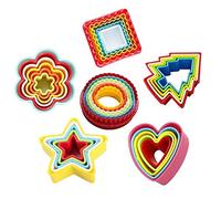 Dobens 32 pieces cake cutter cookie cutter set, cookie cutters, multi-size sandwich fondant cake fruit vegetable moulds, for cakes, cupcakes, muffins, biscuits, pastries, ice cream