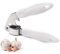 Dobens garlic press, stainless steel garlic meat grinder chopper kitchen utensil, simple squeeze meat grinder crusher with ABS handle, dishwasher safe, easy clean