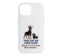 Doberman and Dachshund They Say We Look Alike Funny Dog Art Case for iPhone 14