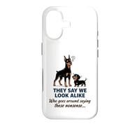 Doberman and Dachshund They Say We Look Alike Funny Dog Art Case for iPhone 17