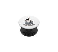 Doberman and Dachshund They Say We Look Alike Funny Dog Art PopSockets Adhesive PopGrip