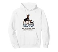 Doberman and Dachshund They Say We Look Alike Funny Dog Art Pullover Hoodie
