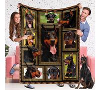 Doberman Blanket for Dog Lover, Fleece Throw Blanket for Couch Super Soft Cozy Bed Blanket Lightweight Plush Fuzzy Blankets and Throws for Sofa, 50 x 60 Inch