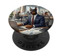 Doberman Business Dog Office Professional Work Scene PopSockets Adhesive PopGrip