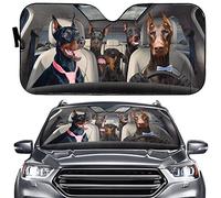 Doberman car Sunshade, Front Windshield Sunshade, Foldable Storage 57x27.5 inches, car Sunshade