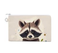 Doberman Coin Purse Canvas Change Pouch with Zipper Small Cosmetic Organizer Bag Women Wallet for Car Keys, Credit Cards, Cash, Lipstick, raccoon, One Size