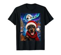 Doberman Dog Christmas Selfie Moon Night Santa Sleigh Xmas Value Graphic T-Shirt