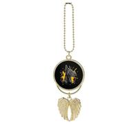 Doberman Dog Splash Car Rearview Mirror Ornament Double Side Pendant Hanging Car Accessories with Angel Wings