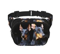 Doberman Fanny Pack For Women Waterproof Adjustable Belt Bags Waist Pack Fashion Casual Crossbody Bags Bum Bag For Running Workout Hiking Traveling, Black, One Size
