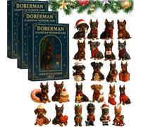 Doberman Guardian Wonderland Advent Calendar 2025, Cute Mini Dog Themed with Ornaments Charms Toy, Funny Dog Themed Countdown Calendar, Home Décor for Dogs Lovers & Collectors (3PCS)