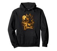 Doberman Howling To The Moon Forest Scene Mountain Pullover Hoodie