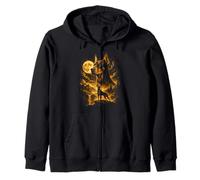 Doberman Howling To The Moon Forest Scene Mountain Zip Hoodie