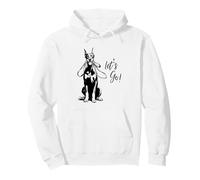 Doberman “Let’s Go!” Design - Happy Dobie Design Pullover Hoodie