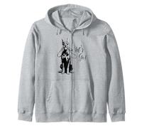 Doberman “Let’s Go!” Design - Happy Dobie Design Zip Hoodie