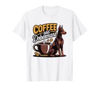 Doberman Mama Coffee Loyal Dog Breed Art Vintage Dobie T-Shirt