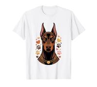 Doberman Mom Silhouette Sunset Dog Owner Walking Dobie Walk T-Shirt