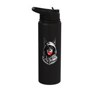 Doberman or Dobie with Bubble Gum Stainless Steel Insulated Water Bottle