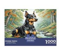 Doberman Pinscher 1000 Piece Jigsaw Puzzle For Adults Family Challenge Toys Stress Relief Puzzle Cultivate The Spirit of Teamwork for Men, Women, Elders, Seniors 38x26cm/1000pcs