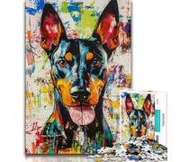 Doberman Pinscher 1000 Piece Jigsaw Puzzles for Adults Gifts,Challenging To Complete But Fun And Humorous Unique Home Decor And Gifts 38x26cm