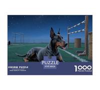 Doberman Pinscher 1000 Piece Jigsaw Puzzles Fun Challenging Modern Pet Dog Classic Educational Games Creativity & Gift Giving for Adults 38x26cm/1000pcs