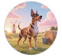 Doberman Pinscher 1000 Piece Round Puzzle For Adults And Kids Cute Pets Puzzles Creative Unique Challenge Games Stress Reliever Difficult Challenge 1000pcs (67.5x67.5cm)