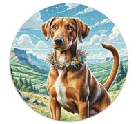 Doberman Pinscher 1000 Pieces Jigsaws Stress Reliever Difficult Challenge for Adults & Kids Creative Round Family Game Gifts (67.5x67.5cm)