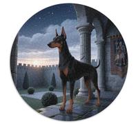 Doberman Pinscher 1000 Pieces Round Puzzle For Adults And Kids Cute Pets Jigsaw Puzzle Creative Unique Challenge Games Stress Reliever Difficult Challenge 1000pcs (67.5x67.5cm)