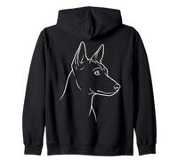 Doberman Pinscher Aesthetic Line Art Abstract Minimalist Zip Hoodie