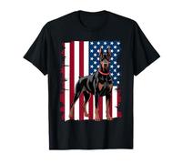 Doberman Pinscher American Flag USA Awesome T-Shirt