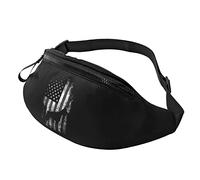 Doberman Pinscher American Flag Waist Bag Men's and Women's Adjustable Travel Chest Pack Outdoor Running Waist Bag