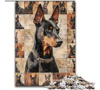 Doberman Pinscher Collage Jigsaw Puzzles for Adults 1000, Staycation Kill Time Every Piece Is Unique - Challenging Family Fun Game (26x38cm)