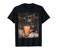 Doberman Pinscher Cool Iced Coffee Night Style T-Shirt