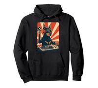 Doberman Pinscher DJ House Music Retro Dog Lover Pullover Hoodie