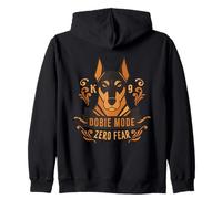 Doberman Pinscher Dobie Mode Zero Fear Zip Hoodie