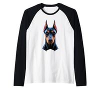 Doberman Pinscher Dog Art Design Love Proud Dobermann Raglan Baseball Tee