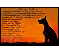 Doberman Pinscher Dog Bereavement pet Loss Sympathy Memorial Rainbow Bridge Gift - Waiting at The Door